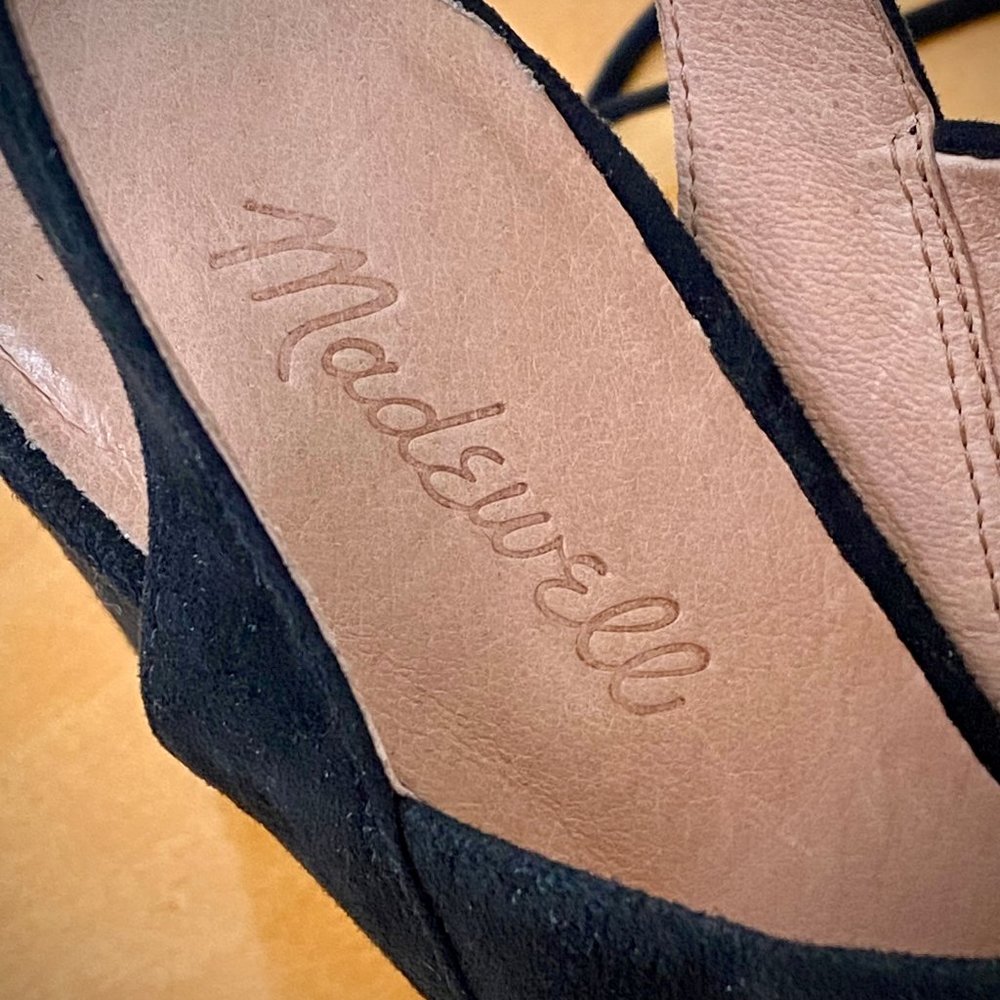Madewell Black Suede Octavia Tassel-Tie Sandal, 8M - Picture 10 of 14
